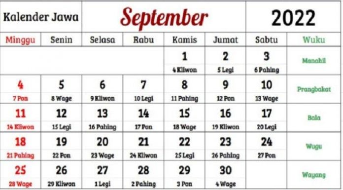 kalender Jawa Jum’at Kliwon